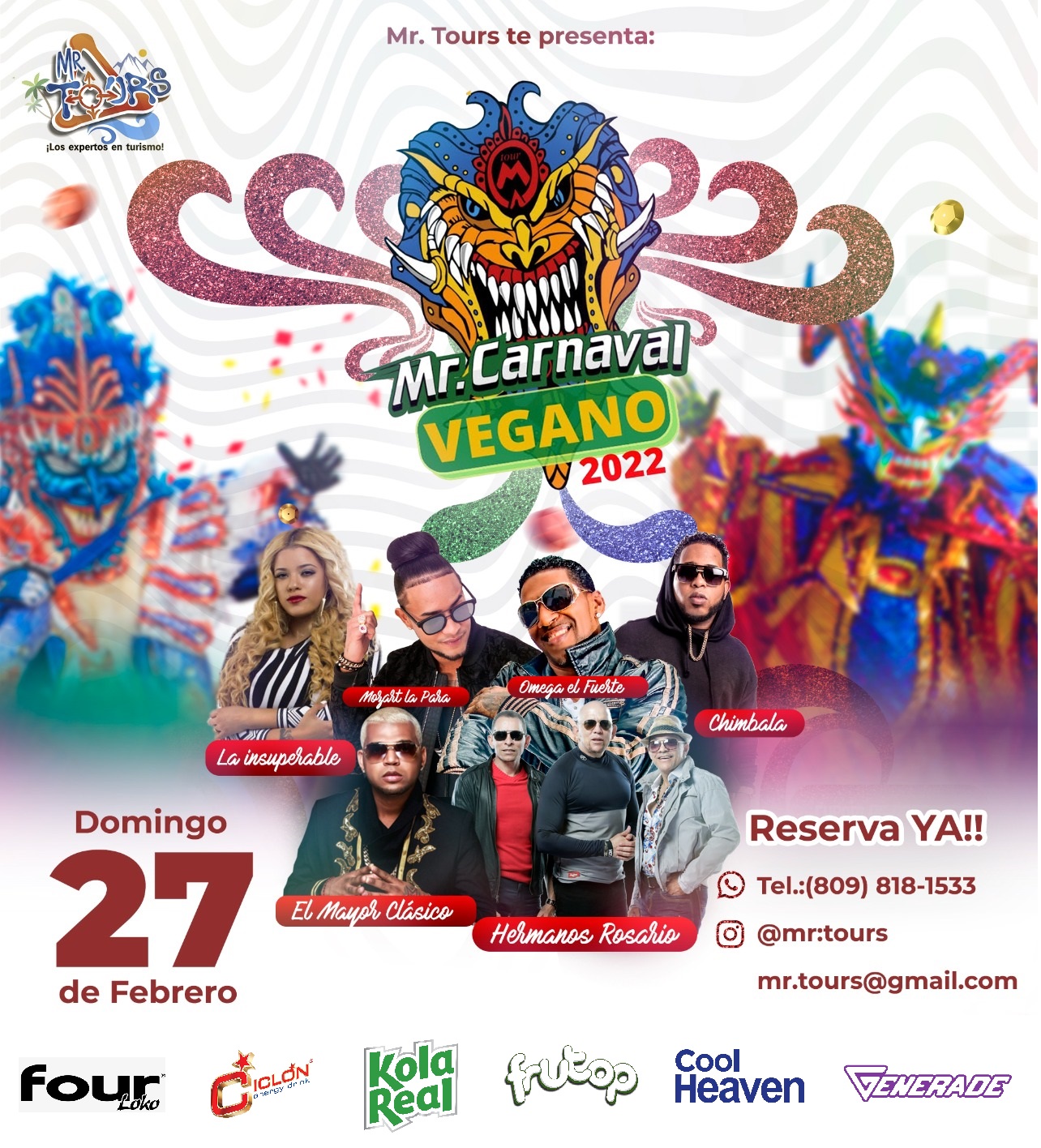 Mr. TOURS llevará clientes a Carnaval Vegano 2022 Diario Dominicano